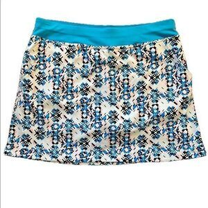 Calloway Skort - S blue white print, polyester spandex,